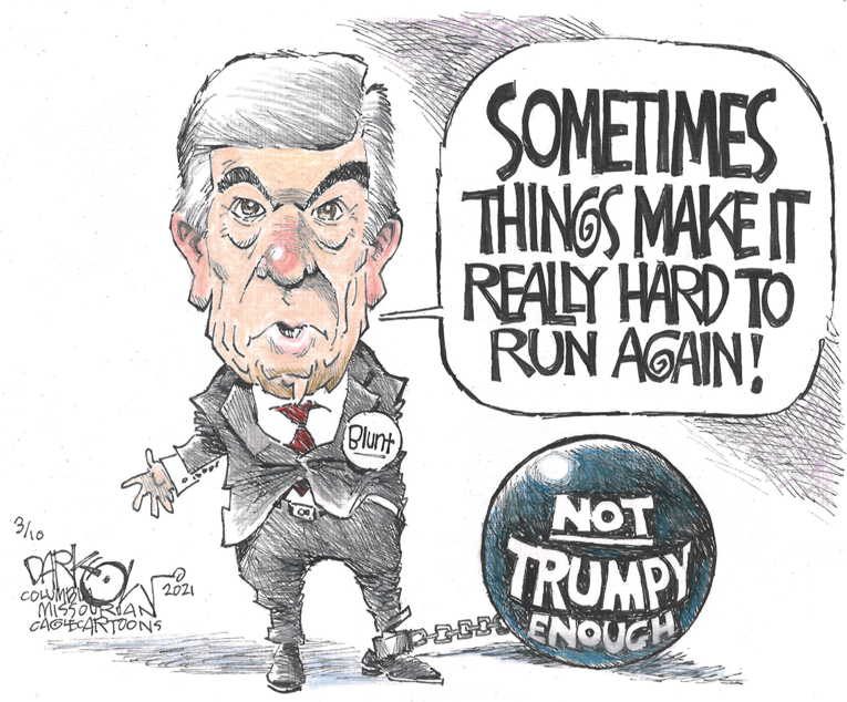 Political/Editorial Cartoon by John Darkow, Columbia Daily Tribune, Missouri on Trump Values Guide GOP