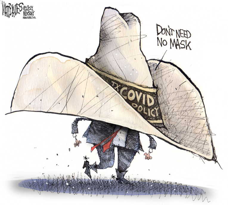Political/Editorial Cartoon by Matt Davies, Journal News on Texas Secedes
