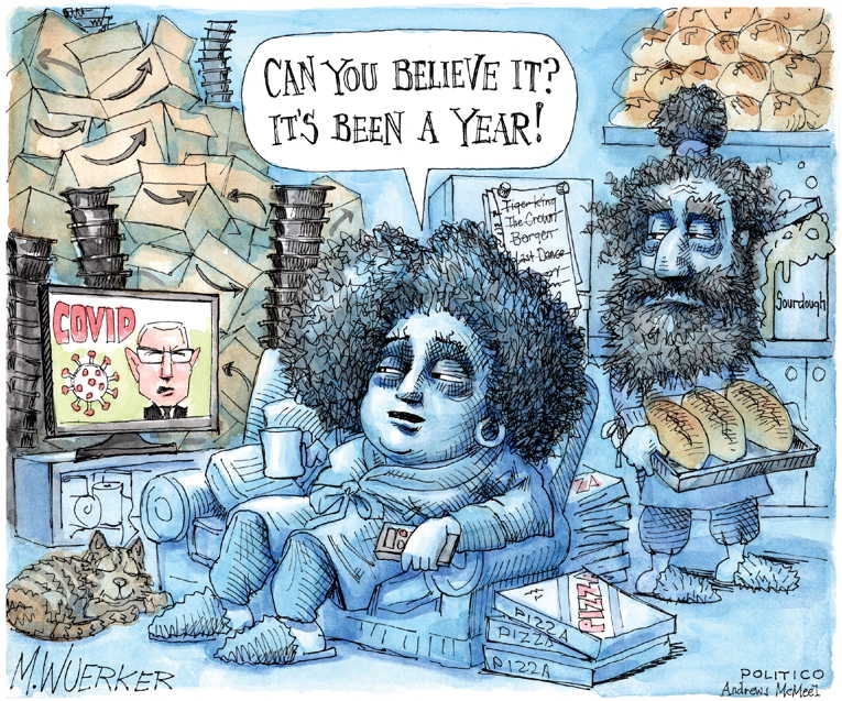 Political/Editorial Cartoon by Matt Wuerker, Politico on Covid Milestone Reached