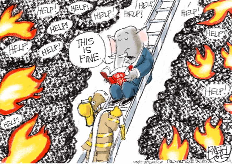 Political/Editorial Cartoon by Pat Bagley, Salt Lake Tribune on Covid Relief Bill Passes