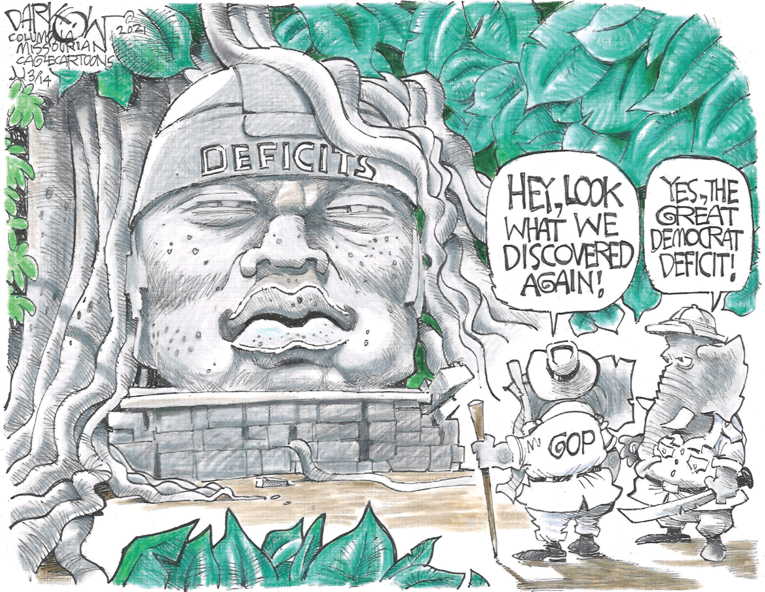 Political/Editorial Cartoon by John Darkow, Columbia Daily Tribune, Missouri on Covid Relief Bill Passes