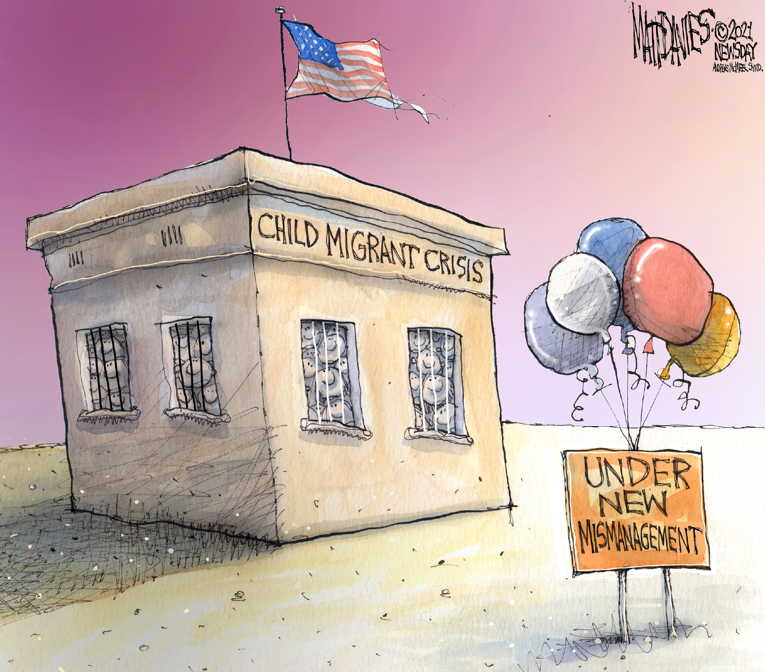 Political/Editorial Cartoon by Matt Davies, Journal News on Biden Addresses Border Crisis