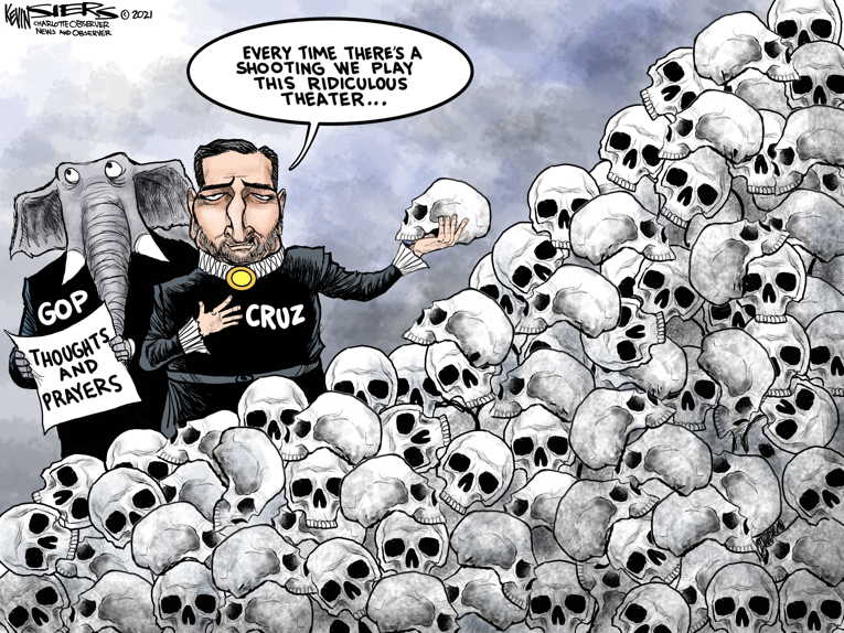 Political/Editorial Cartoon by Kevin Siers, Charlotte Observer on GOP Decries Calls for Gun Laws