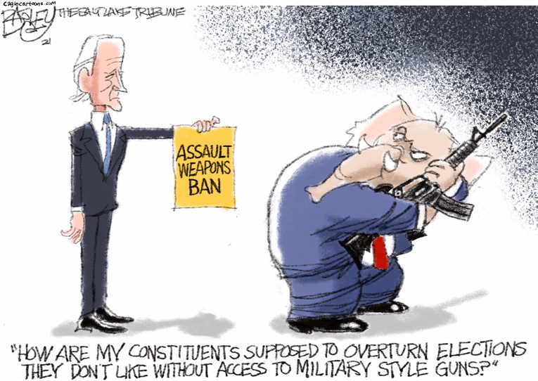 Political/Editorial Cartoon by Pat Bagley, Salt Lake Tribune on GOP Decries Calls for Gun Laws