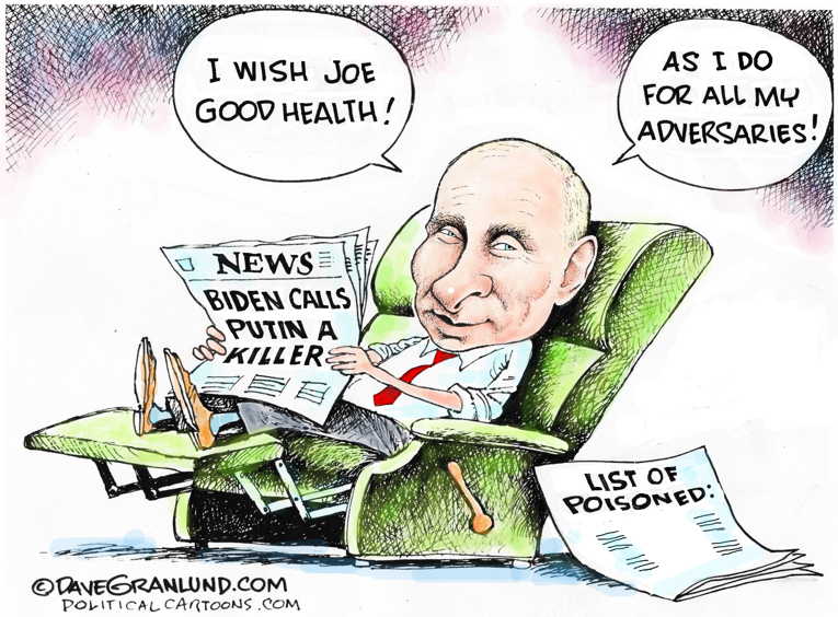 Political/Editorial Cartoon by Dave Granlund on Biden Calls Out Putin