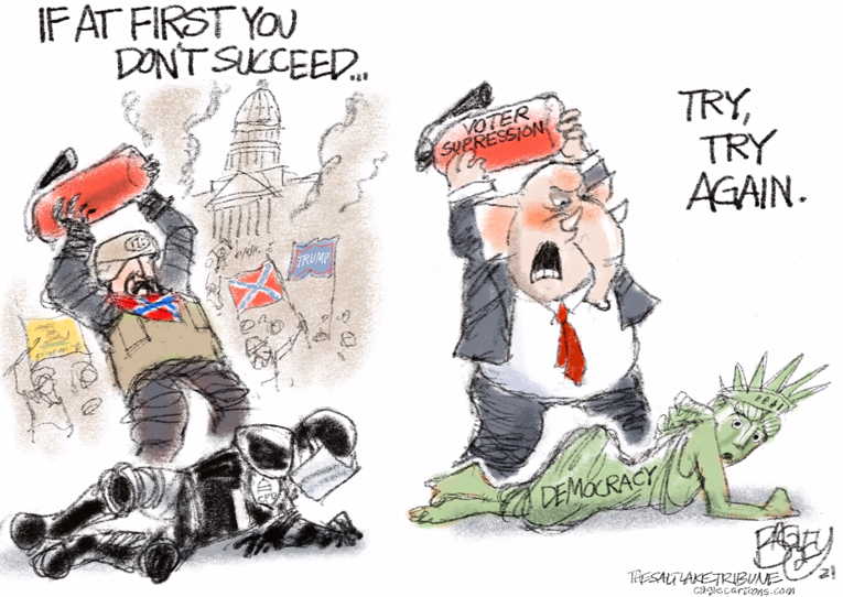 Political/Editorial Cartoon by Pat Bagley, Salt Lake Tribune on Republicans Begin 2022 Campaigns