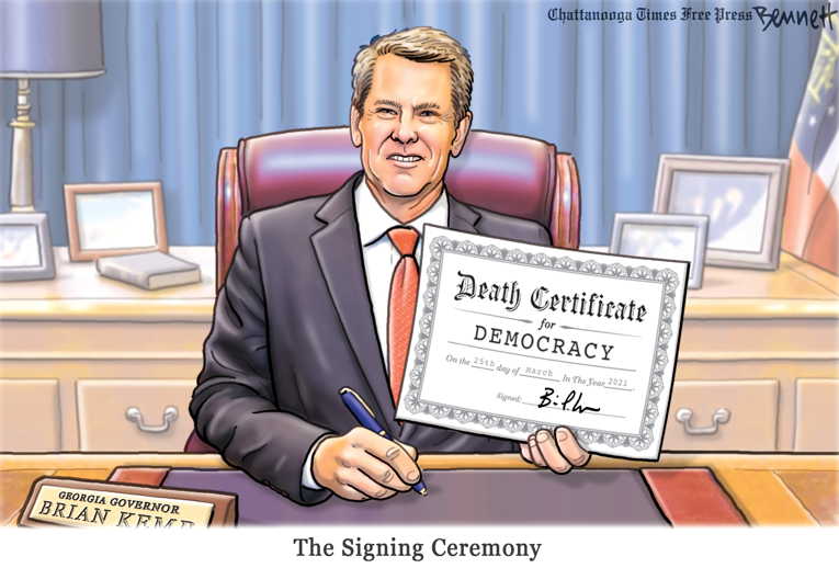 Political/Editorial Cartoon by Clay Bennett, Chattanooga Times Free Press on Republicans Burn It All Down