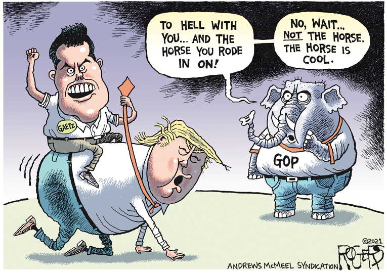 Political/Editorial Cartoon by Rob Rogers on Gaetz Exposed as Pervert