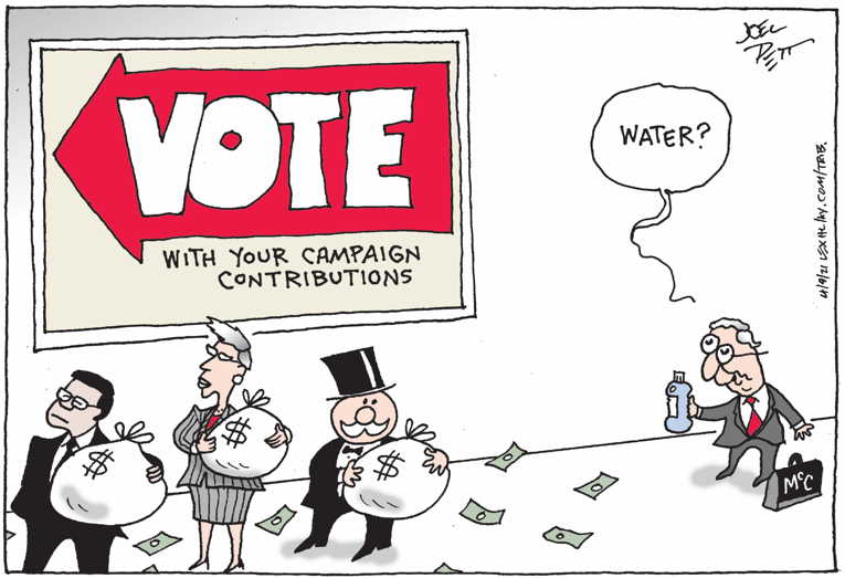 Political/Editorial Cartoon by Joel Pett, Lexington Herald-Leader, CWS/CartoonArts Intl. on McConnell Does Stand-Up