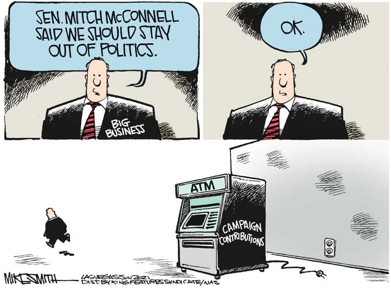 Political/Editorial Cartoon by Mike Smith, Las Vegas Sun on McConnell Does Stand-Up