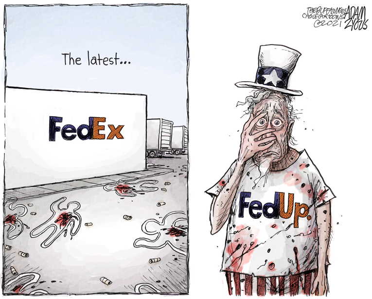 Political/Editorial Cartoon by Adam Zyglis, The Buffalo News on Gunmen Continue Killing Spree