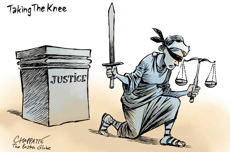 Political/Editorial Cartoon by Patrick Chappatte, International Herald Tribune on Americans Relieved by Verdict