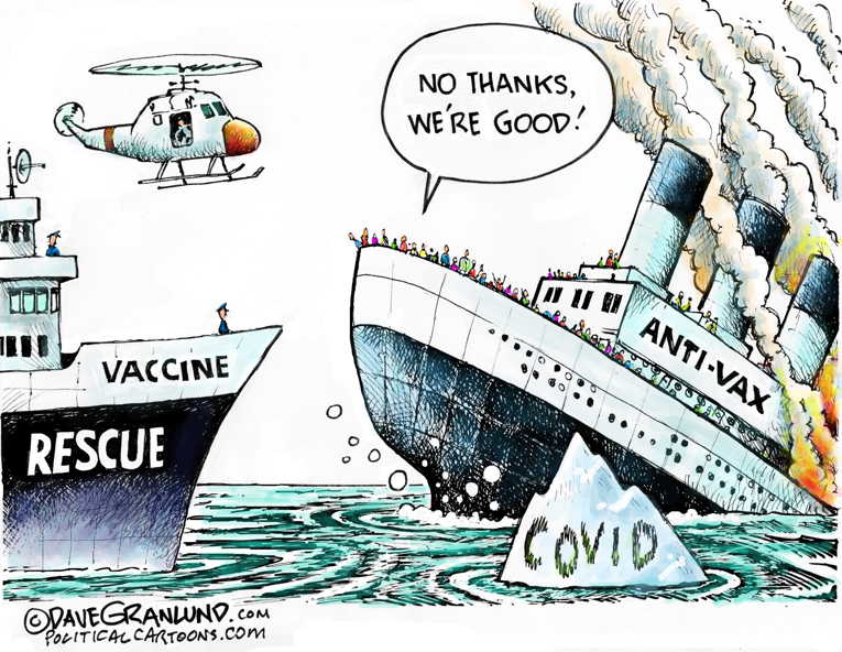 Political/Editorial Cartoon by Dave Granlund on Vaccination Push Slows