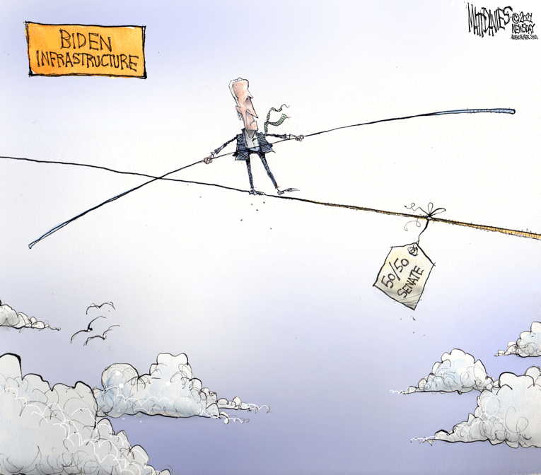 Political/Editorial Cartoon by Matt Davies, Journal News on Biden Delivers Address