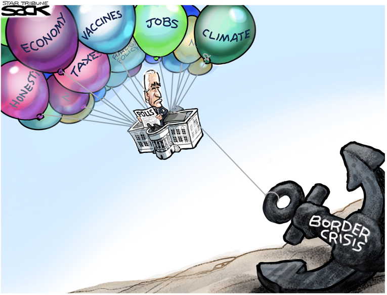 Political/Editorial Cartoon by Steve Sack, Minneapolis Star Tribune on Biden Delivers Address