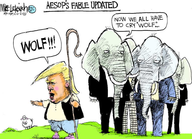 Political/Editorial Cartoon by Mike Smith, Las Vegas Sun on GOP Attacks