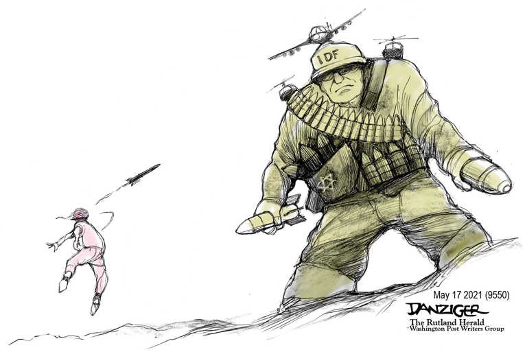 Political/Editorial Cartoon by Jeff Danziger, CWS/CartoonArts Intl. on Peace Process Escalates