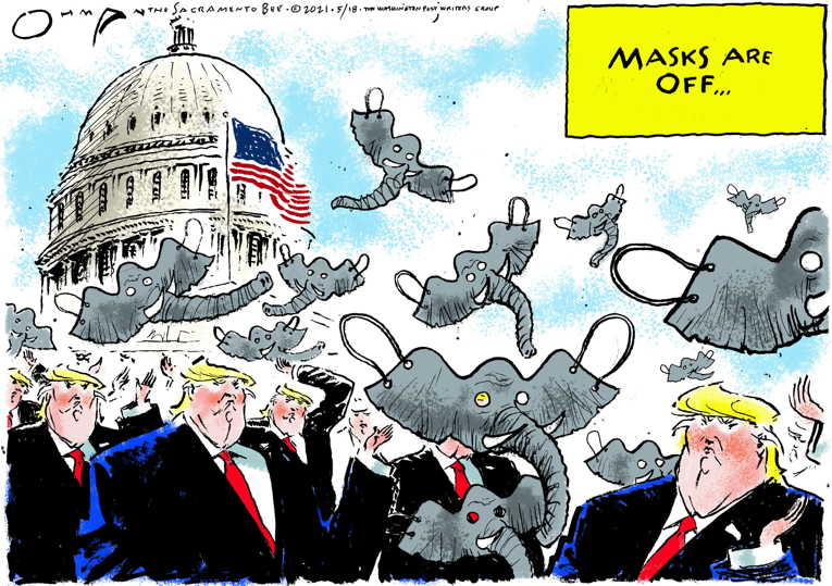 Political/Editorial Cartoon by Jack Ohman, The Oregonian on GOP Crowns Trump