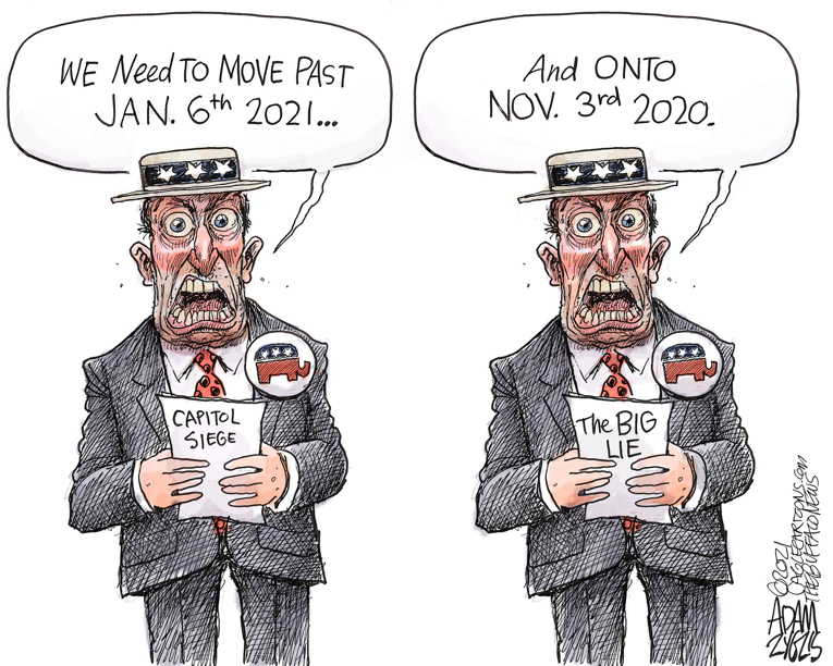 Political/Editorial Cartoon by Adam Zyglis, The Buffalo News on Jan. 6th Probe Opposed