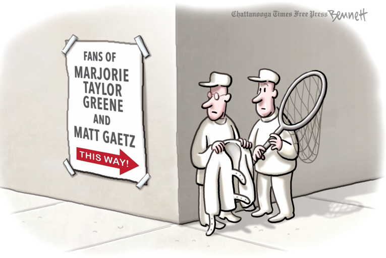 Political/Editorial Cartoon by Clay Bennett, Chattanooga Times Free Press on GOP Embraces Greene New Deal