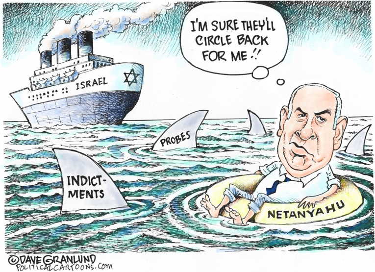 Political/Editorial Cartoon by Dave Granlund on Netanyahu Ousted