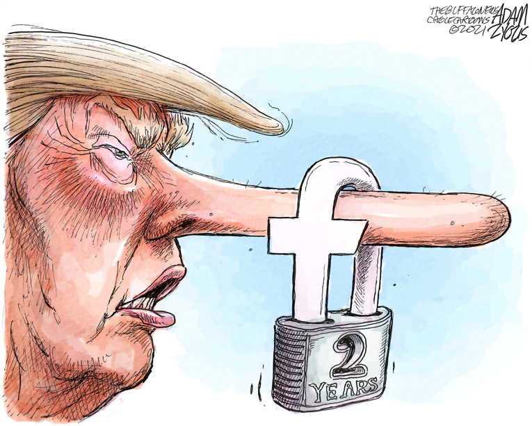 Political/Editorial Cartoon by Adam Zyglis, The Buffalo News on Trump Predicts Reinstatement