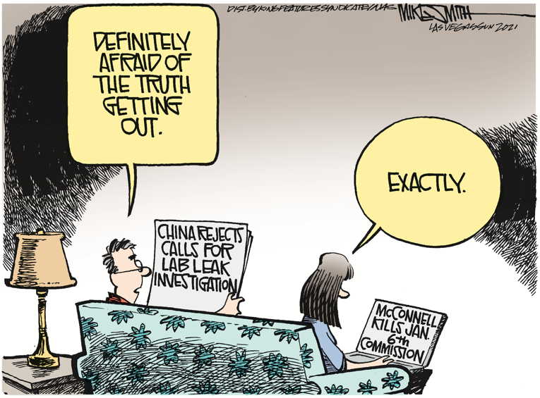 Political/Editorial Cartoon by Mike Smith, Las Vegas Sun on Pandemic Enters New Phase