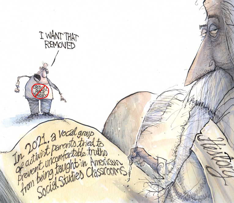 Political/Editorial Cartoon by Matt Davies, Journal News on GOP Slams Critical Race Theory