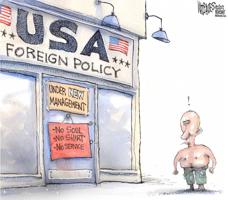 Political/Editorial Cartoon by Matt Davies, Journal News on Biden and Putin Meet