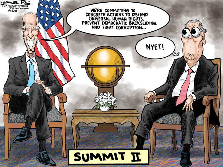 Political Cartoon on 'Biden and Putin Meet' by Kevin Siers, Charlotte ...