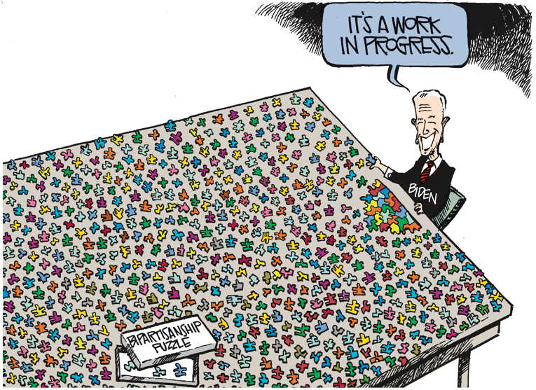 Political/Editorial Cartoon by Mike Smith, Las Vegas Sun on Joe Biden Dreams Big