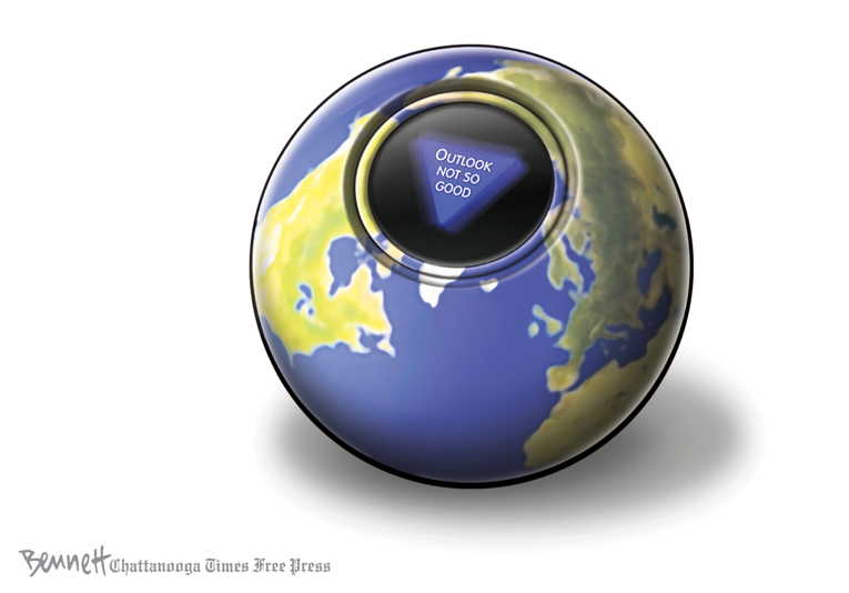 Political/Editorial Cartoon by Clay Bennett, Chattanooga Times Free Press on Earth Nearly Uninhabitable