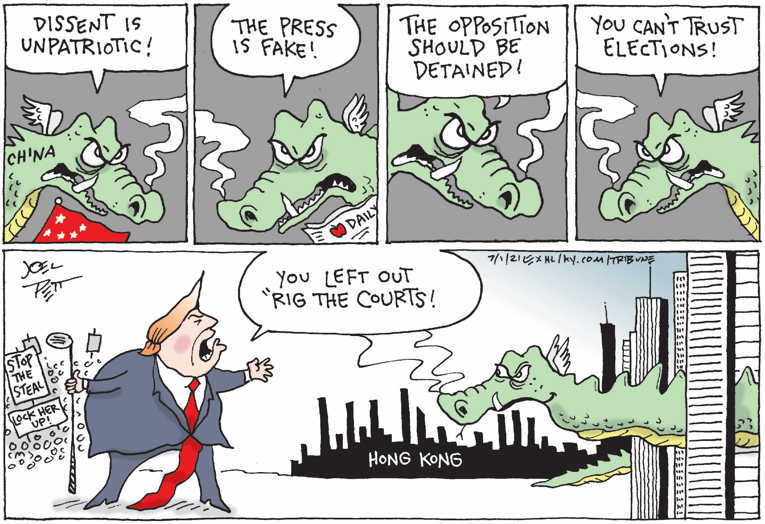 Political/Editorial Cartoon by Joel Pett, Lexington Herald-Leader, CWS/CartoonArts Intl. on Trump Seeking Another Term