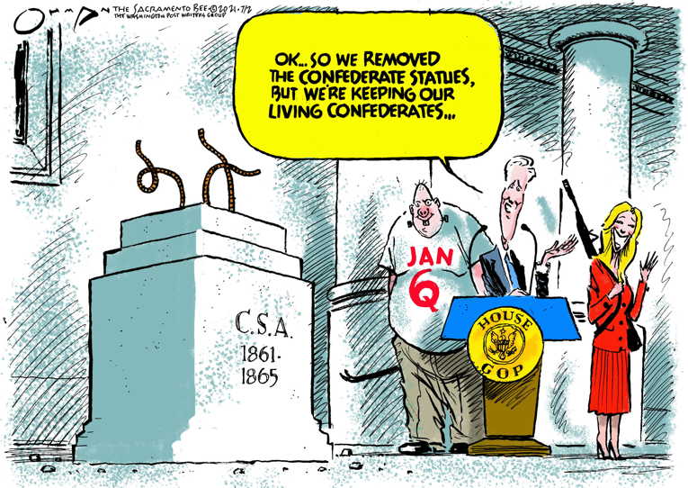 Political/Editorial Cartoon by Jack Ohman, The Oregonian on Insurrectionists Defended