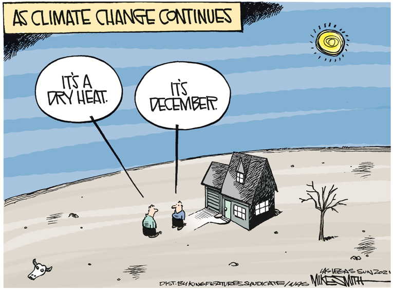 Political Cartoon on 'Planet Burning Up' by Mike Smith, Las Vegas Sun ...