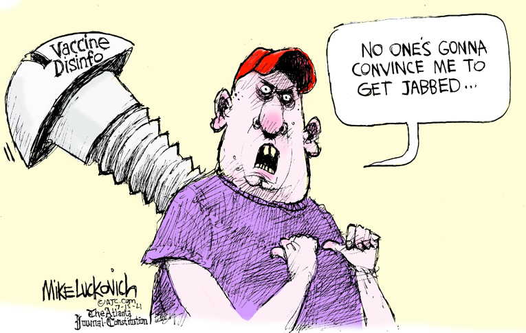 Political/Editorial Cartoon by Mike Luckovich, Atlanta Journal-Constitution on Variant Surging