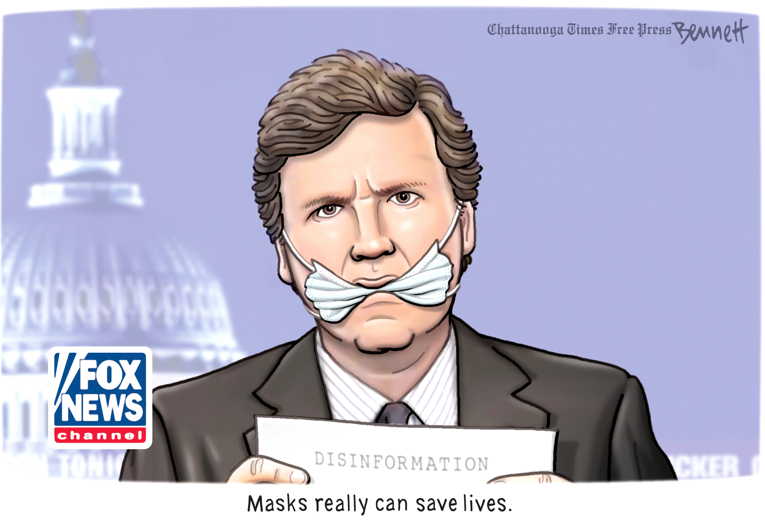 Political/Editorial Cartoon by Clay Bennett, Chattanooga Times Free Press on Fox Ratings Up