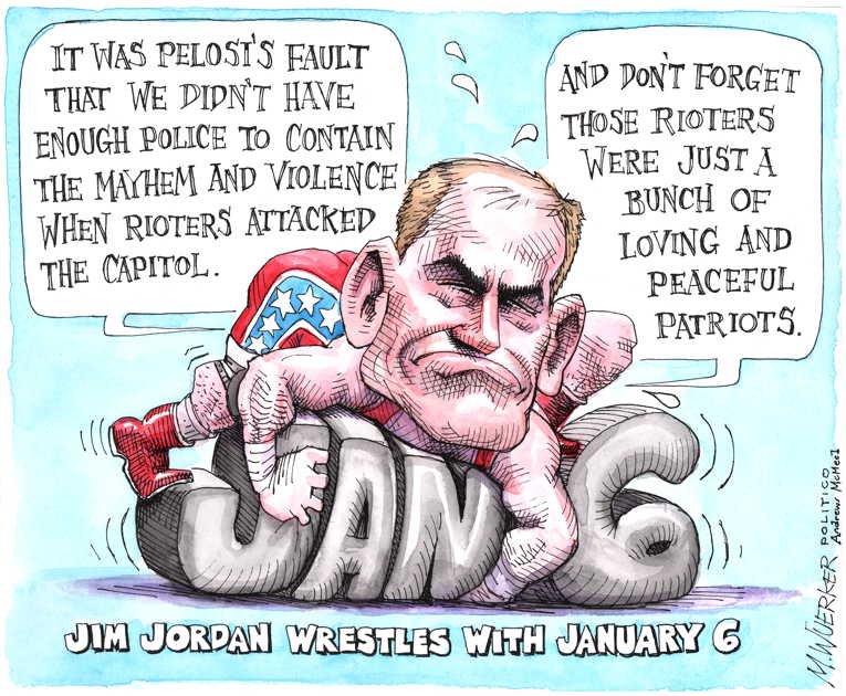 Political/Editorial Cartoon by Matt Wuerker, Politico on Officers Recount Jan. 6 Horror