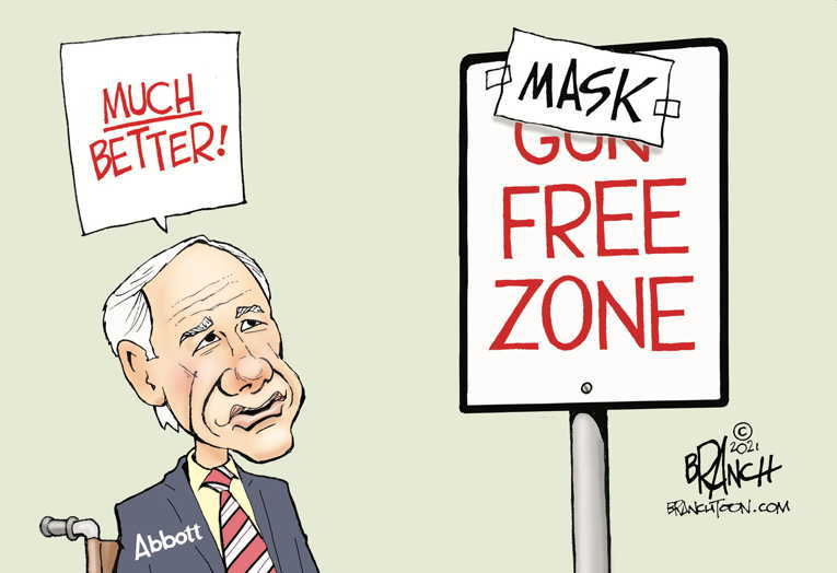 Political/Editorial Cartoon by John Branch, San Antonio Express-News on Gov. Abbot Tests Positive