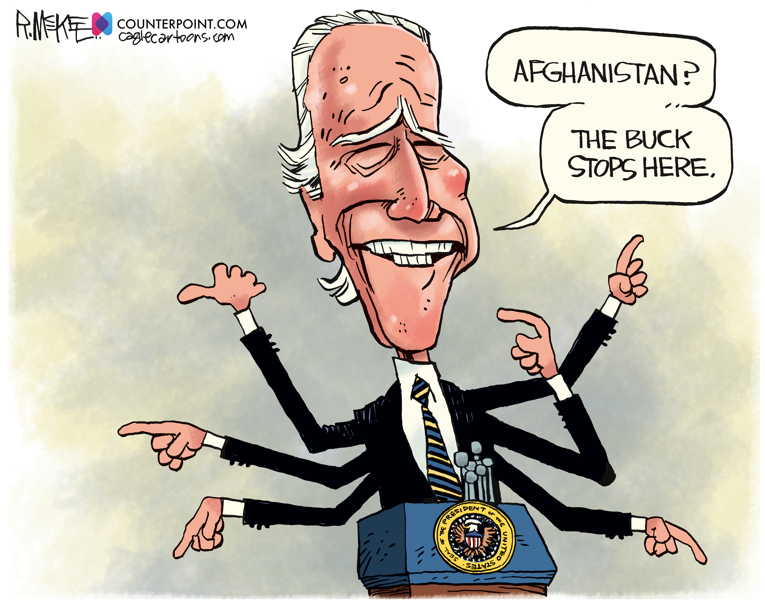 Political/Editorial Cartoon by Rick McKee, The Augusta Chronicle on Biden Expresses No Regrets