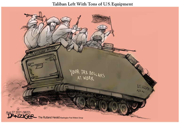 Political/Editorial Cartoon by Jeff Danziger on U.S. Withdraws From Afghanistan