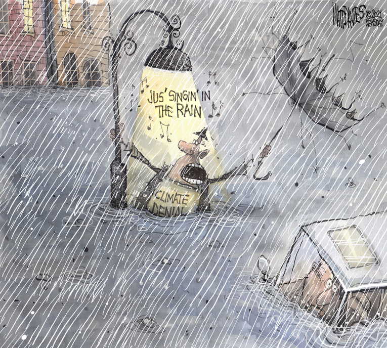 Political/Editorial Cartoon by Matt Davies, Journal News on Shit Hits the Fan