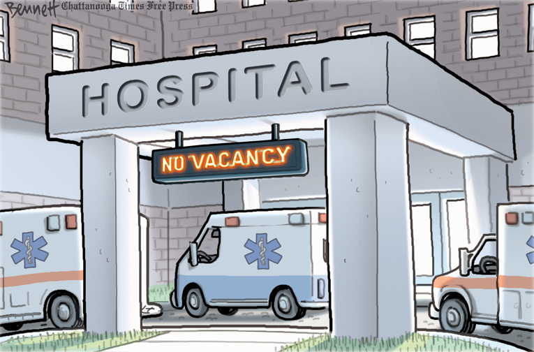 Political/Editorial Cartoon by Clay Bennett, Chattanooga Times Free Press on Pandemic Worsens