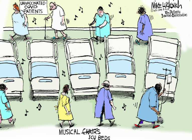 Political/Editorial Cartoon by Mike Luckovich, Atlanta Journal-Constitution on Pandemic Worsens