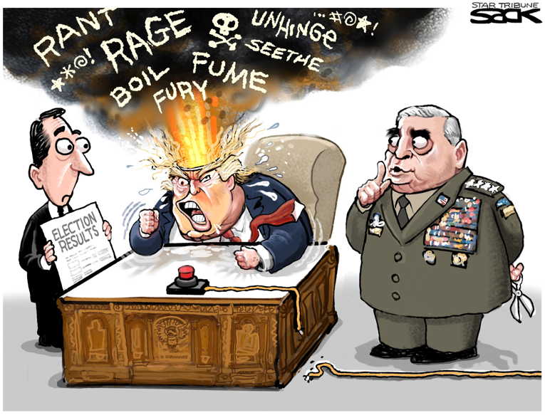 Political/Editorial Cartoon by Steve Sack, Minneapolis Star Tribune on Trump Given Time-Out