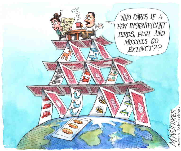 Political/Editorial Cartoon by Matt Wuerker, Politico on Environmental Collapse Accelerates