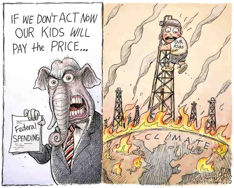 Political/Editorial Cartoon by Adam Zyglis, The Buffalo News on Environmental Collapse Accelerates