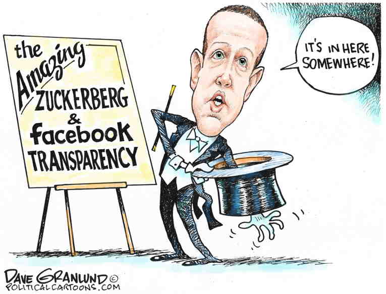 Political/Editorial Cartoon by Dave Granlund on Whistleblower Jolts Facebook