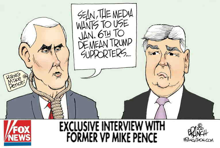 Political/Editorial Cartoon by John Branch, San Antonio Express-News on Pence Launches Campaign