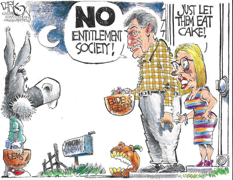 Political/Editorial Cartoon by John Darkow, Columbia Daily Tribune, Missouri on DINOS Sabotage Biden Plan